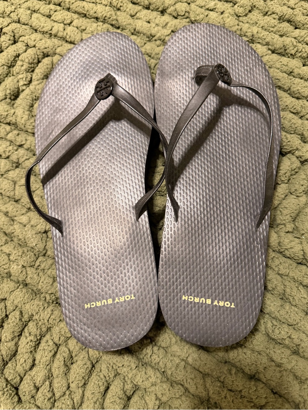 Tory Burch Black Logo Flip Flop Sandals